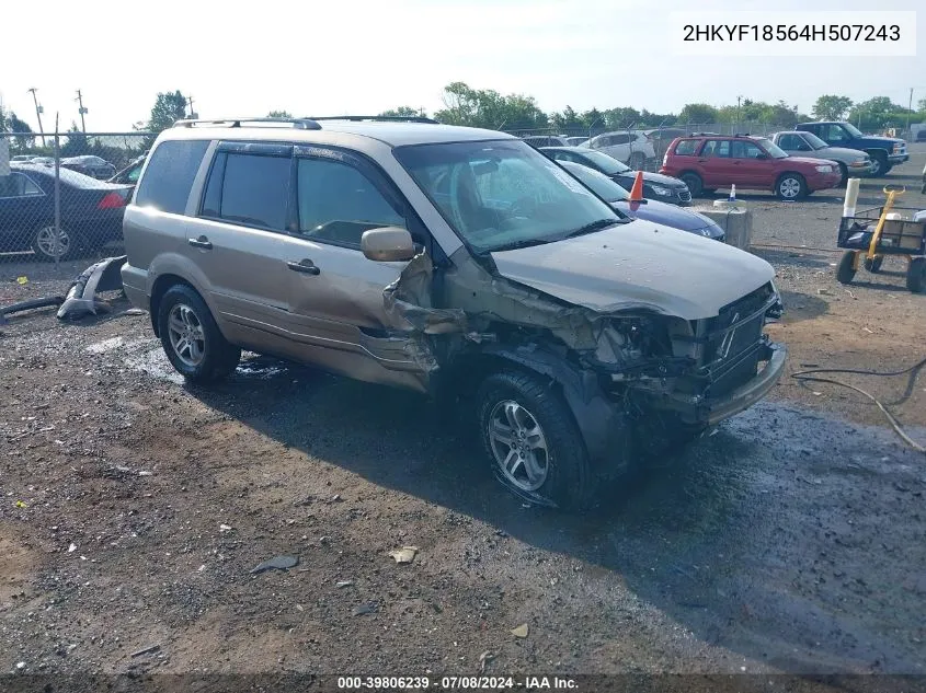 2004 Honda Pilot Ex-L VIN: 2HKYF18564H507243 Lot: 39806239