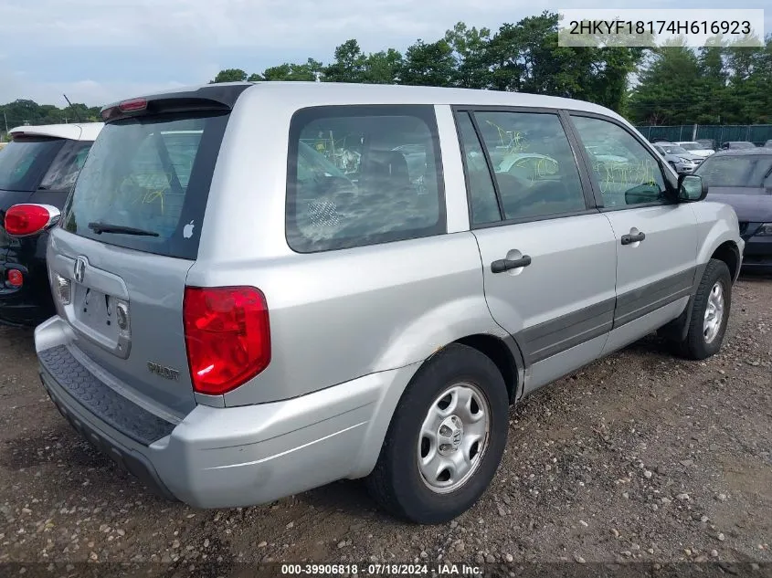 2HKYF18174H616923 2004 Honda Pilot Lx