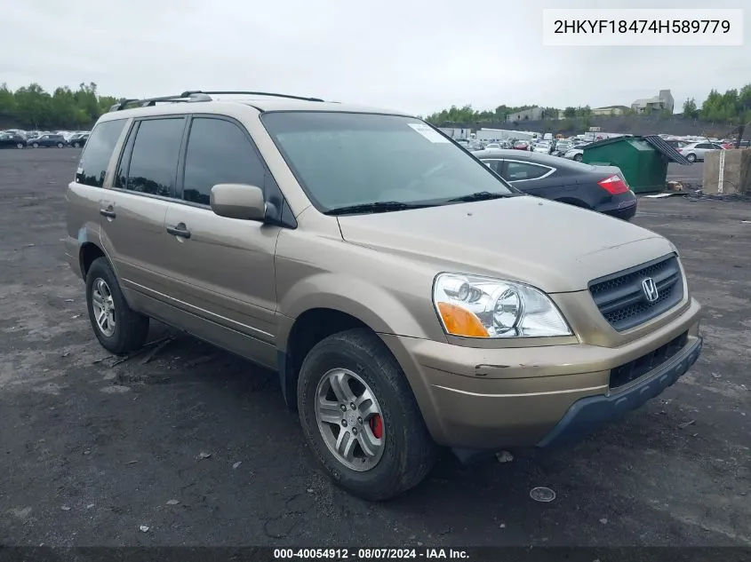 2004 Honda Pilot Ex VIN: 2HKYF18474H589779 Lot: 40054912