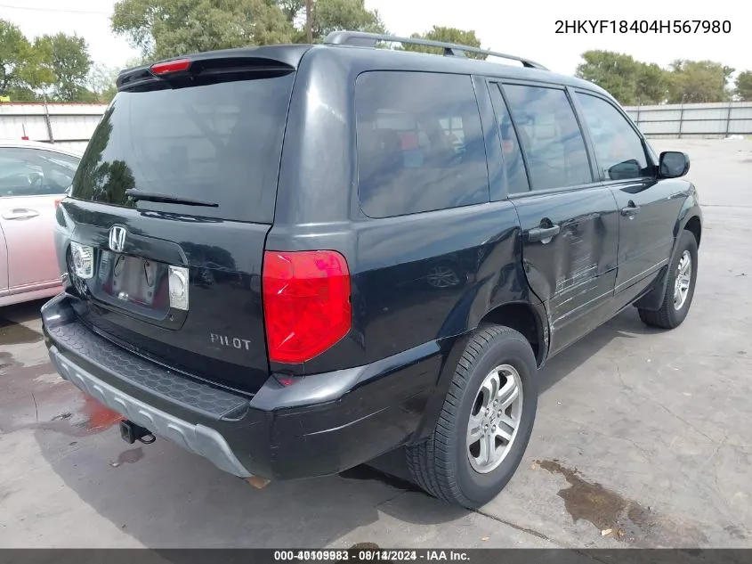 2HKYF18404H567980 2004 Honda Pilot Ex