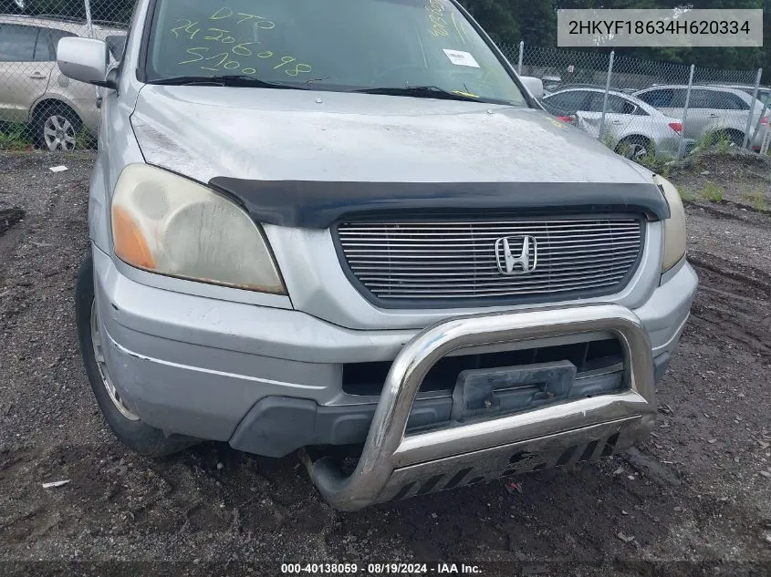 2004 Honda Pilot Ex-L VIN: 2HKYF18634H620334 Lot: 40138059