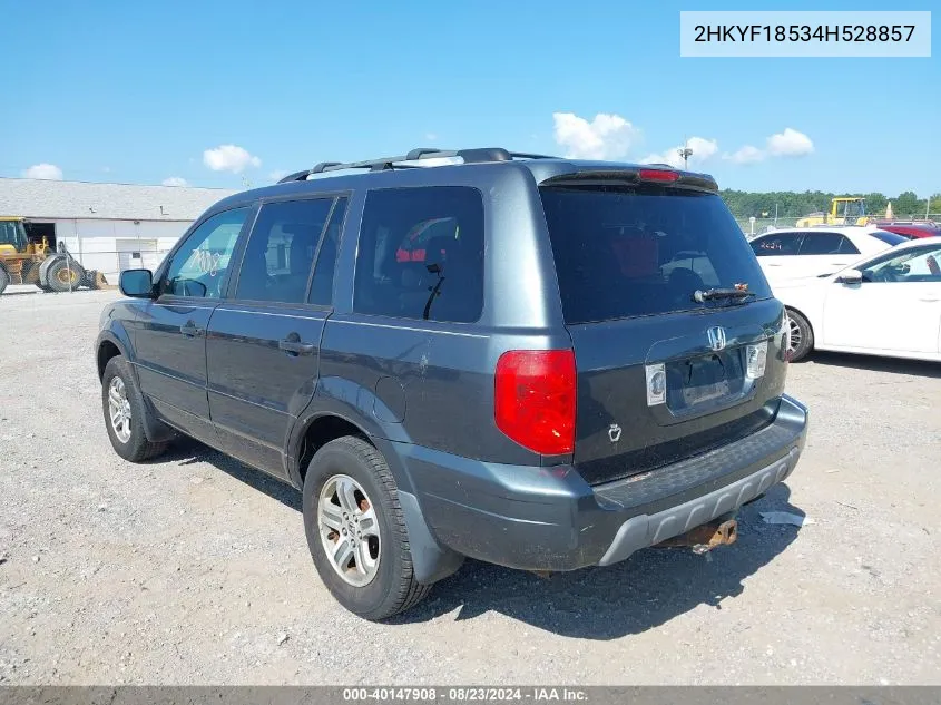 2HKYF18534H528857 2004 Honda Pilot Ex-L