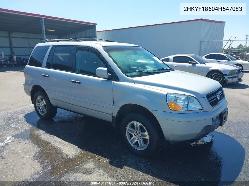 2004 Honda Pilot Ex-L VIN: 2HKYF18604H547083 Lot: 40171657