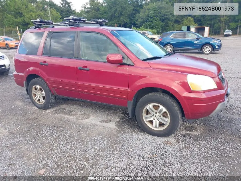 2004 Honda Pilot Ex-L VIN: 5FNYF18524B001973 Lot: 40194791