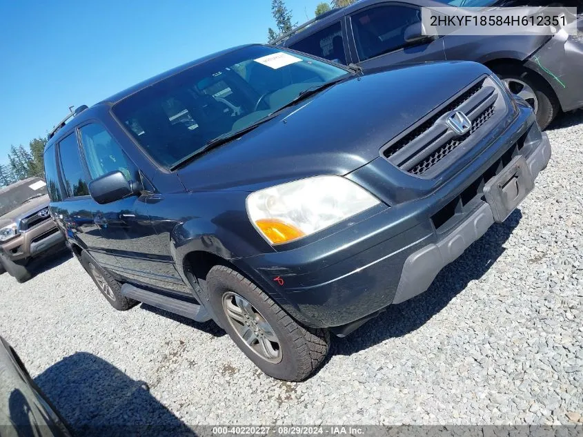 2HKYF18584H612351 2004 Honda Pilot Ex-L