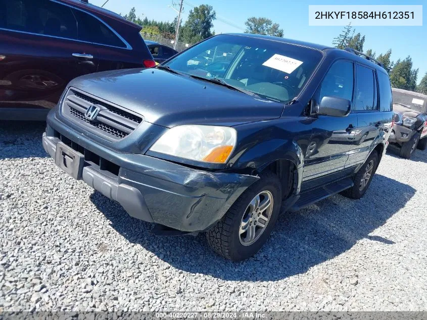 2HKYF18584H612351 2004 Honda Pilot Ex-L