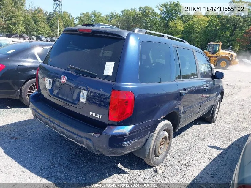 2HKYF18494H555102 2004 Honda Pilot Ex