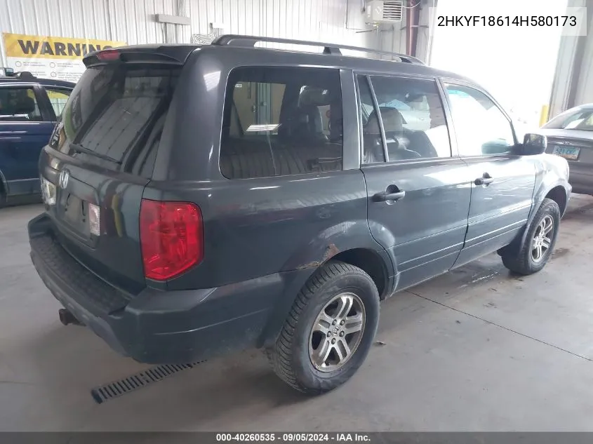 2HKYF18614H580173 2004 Honda Pilot Ex-L