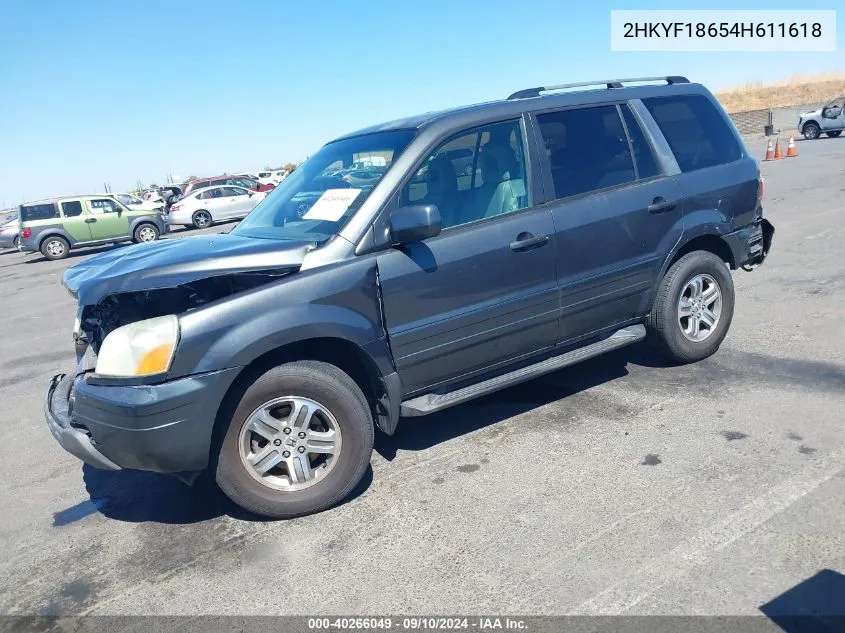 2HKYF18654H611618 2004 Honda Pilot Ex-L