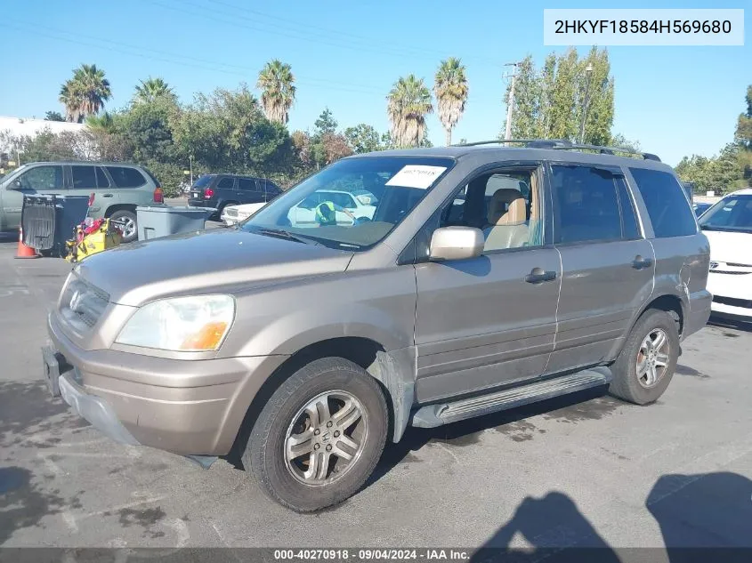 2HKYF18584H569680 2004 Honda Pilot Ex-L