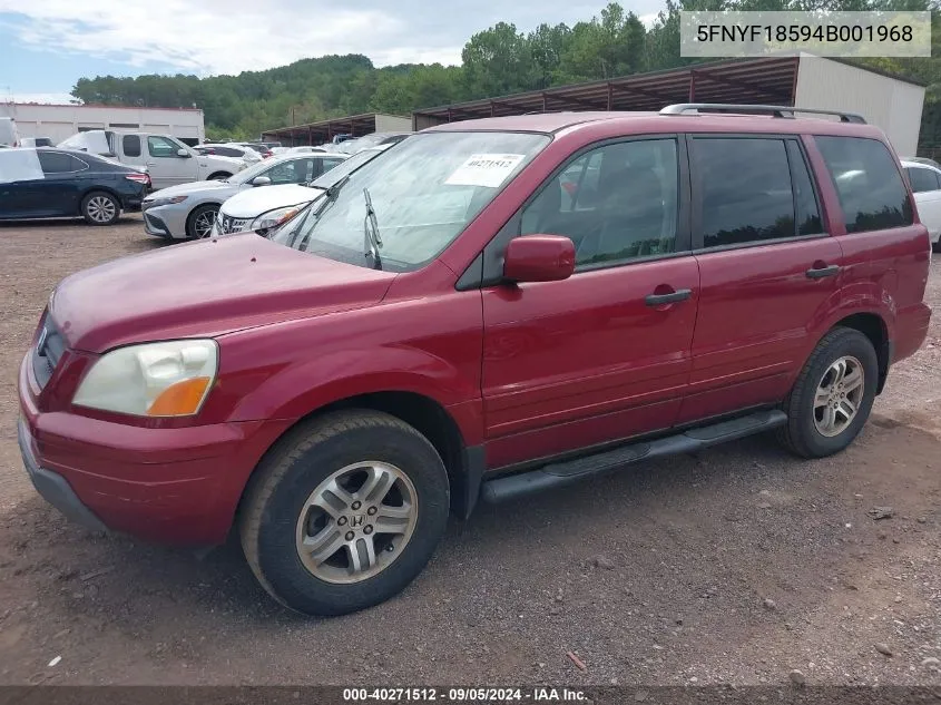 2004 Honda Pilot Ex-L VIN: 5FNYF18594B001968 Lot: 40271512