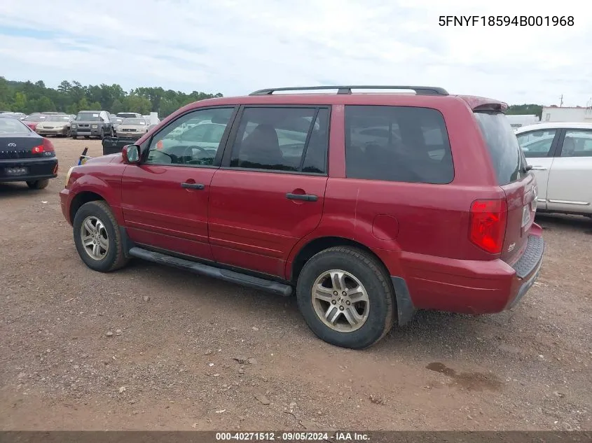 2004 Honda Pilot Ex-L VIN: 5FNYF18594B001968 Lot: 40271512