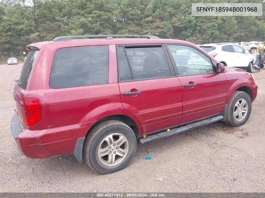 2004 Honda Pilot Ex-L VIN: 5FNYF18594B001968 Lot: 40271512