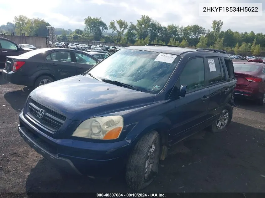 2004 Honda Pilot Exl VIN: 2HKYF18534H5622 Lot: 40307684