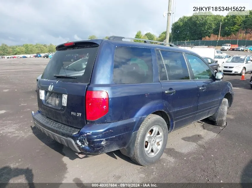 2004 Honda Pilot Exl VIN: 2HKYF18534H5622 Lot: 40307684