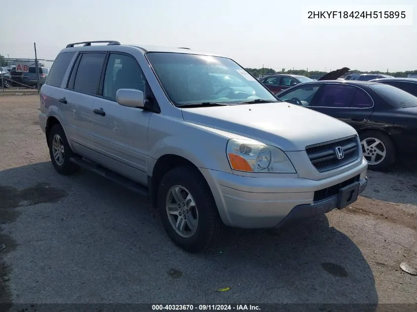 2004 Honda Pilot Ex VIN: 2HKYF18424H515895 Lot: 40323670