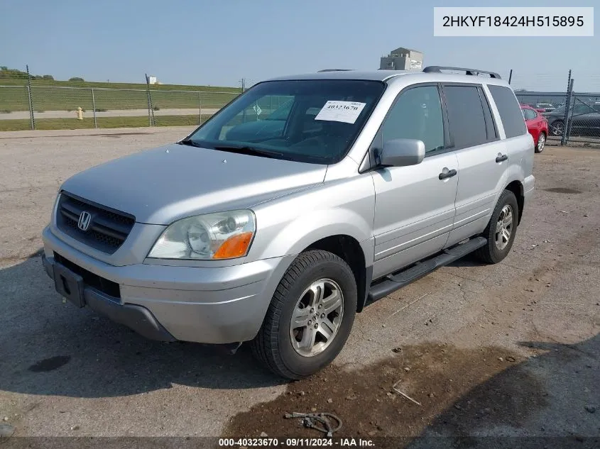 2HKYF18424H515895 2004 Honda Pilot Ex