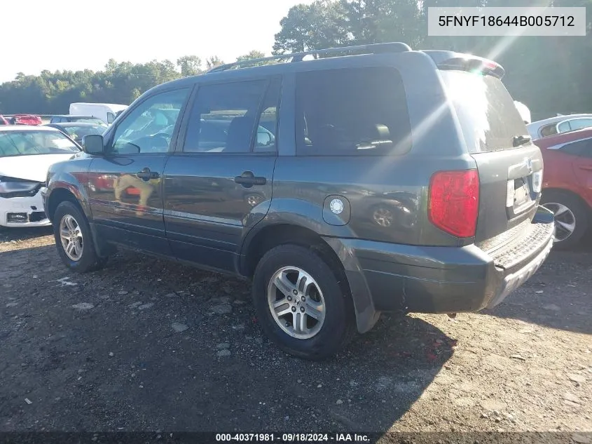 5FNYF18644B005712 2004 Honda Pilot Ex-L