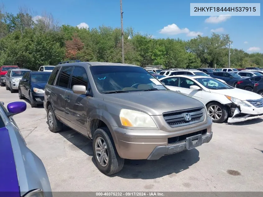 2HKYF18444H537915 2004 Honda Pilot Ex