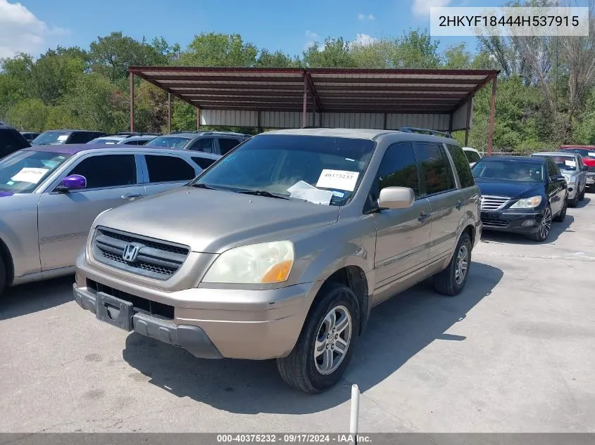 2HKYF18444H537915 2004 Honda Pilot Ex