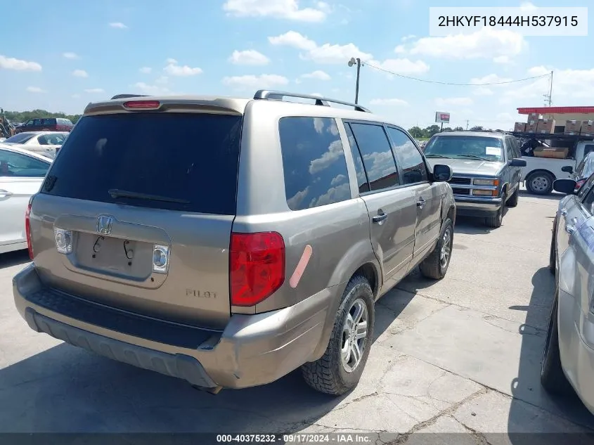 2HKYF18444H537915 2004 Honda Pilot Ex