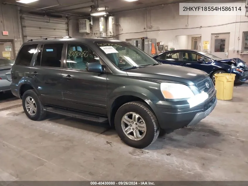 2004 Honda Pilot Exl VIN: 2HKYF18554H586114 Lot: 40430080