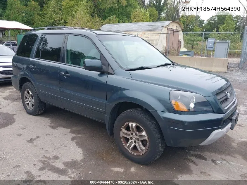 2004 Honda Pilot Exl VIN: 2HKYF18574H564390 Lot: 40444470