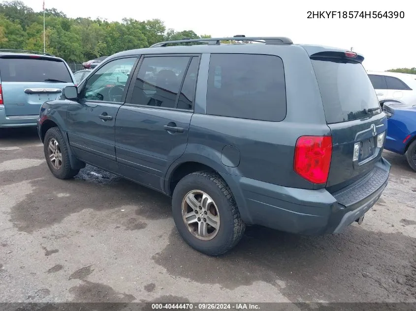 2004 Honda Pilot Exl VIN: 2HKYF18574H564390 Lot: 40444470