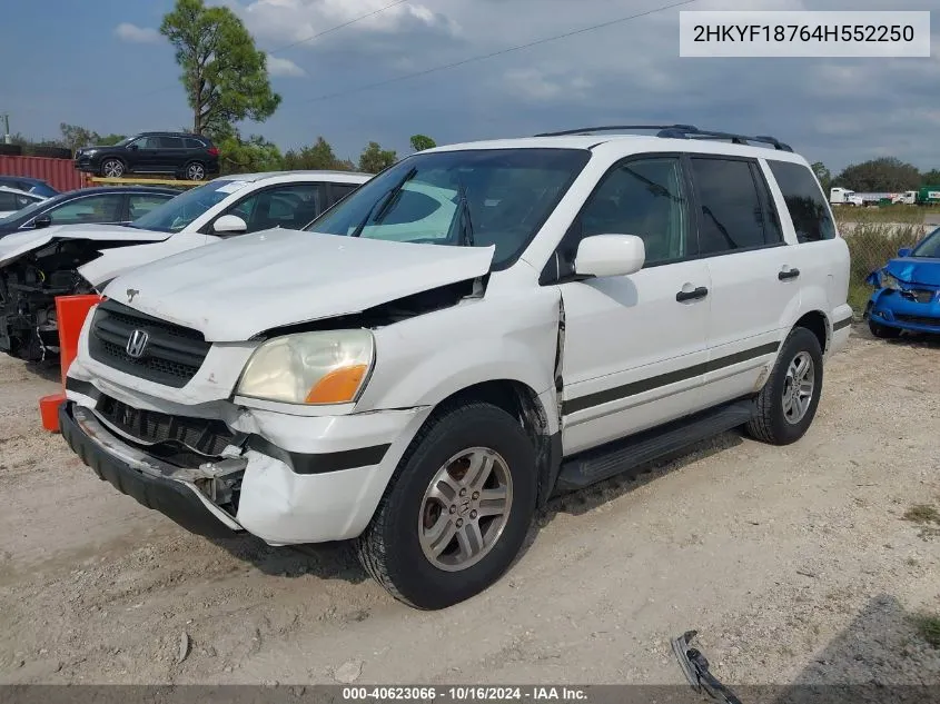 2HKYF18764H552250 2004 Honda Pilot Ex-L