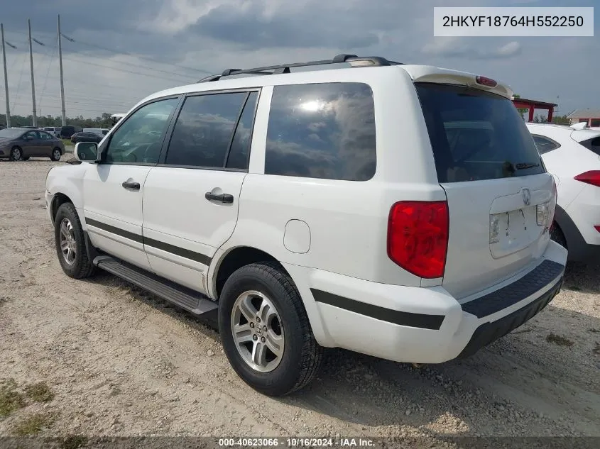 2HKYF18764H552250 2004 Honda Pilot Ex-L