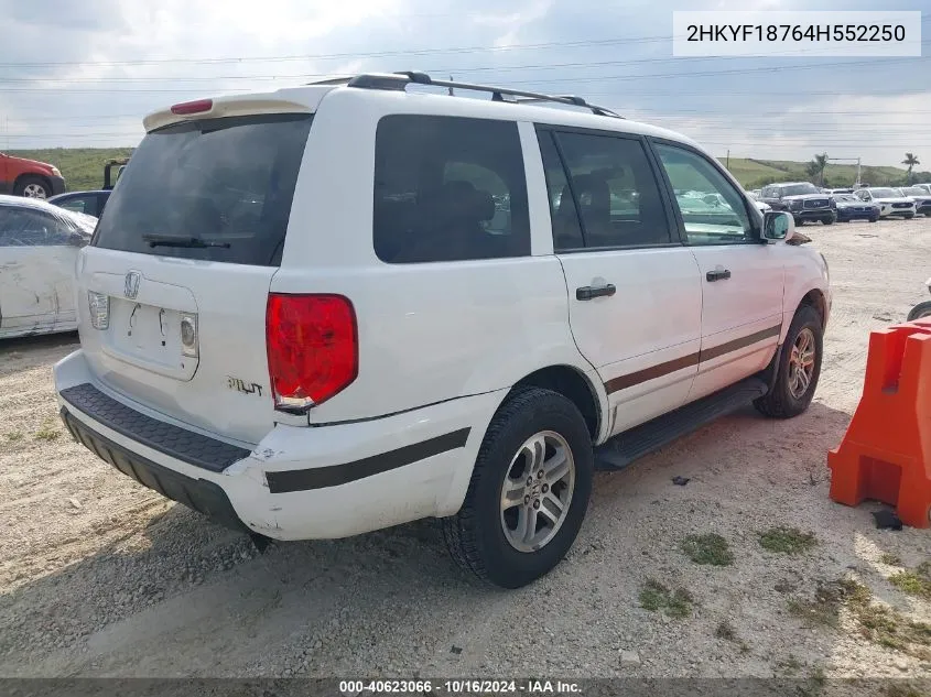 2HKYF18764H552250 2004 Honda Pilot Ex-L