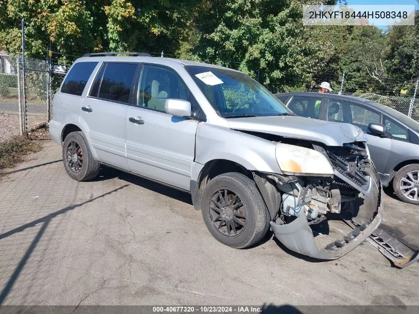 2004 Honda Pilot Ex VIN: 2HKYF18444H508348 Lot: 40677320