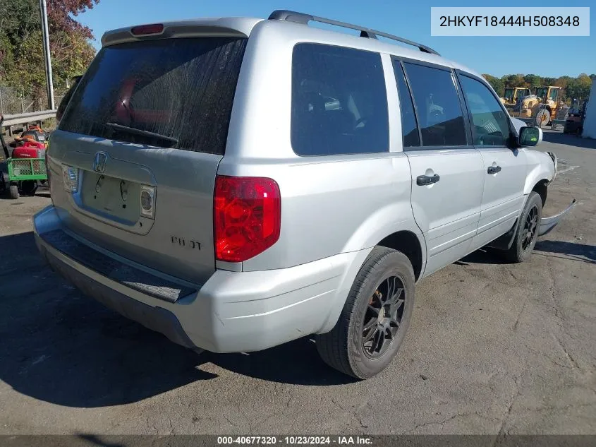 2004 Honda Pilot Ex VIN: 2HKYF18444H508348 Lot: 40677320