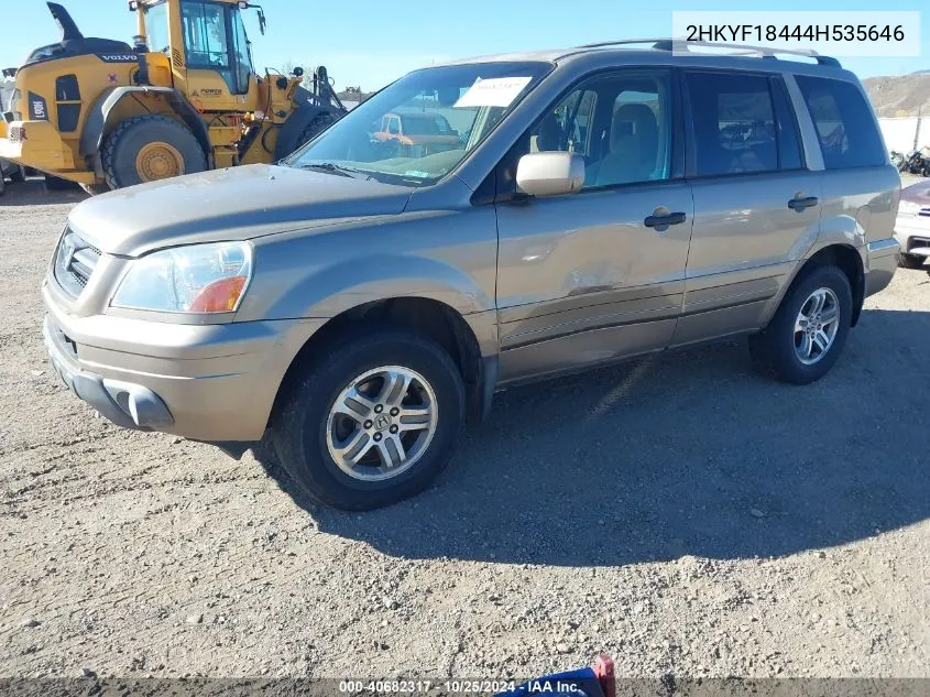 2004 Honda Pilot Ex VIN: 2HKYF18444H535646 Lot: 40682317