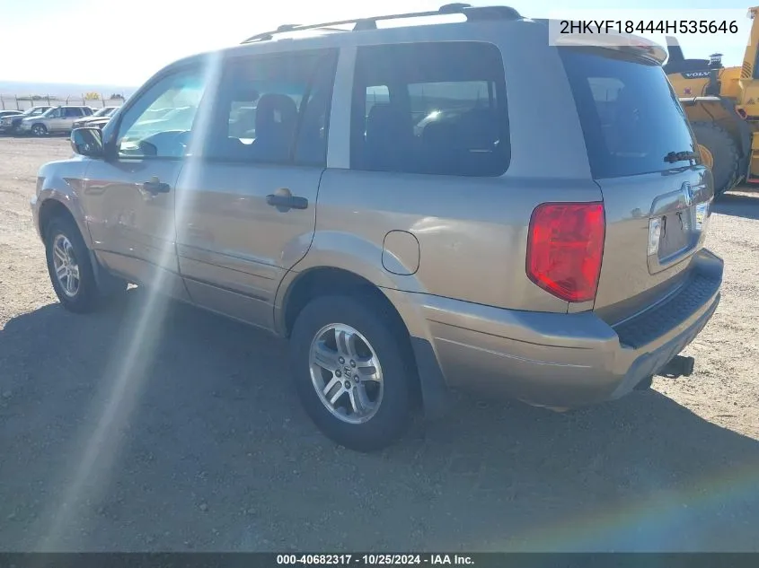 2004 Honda Pilot Ex VIN: 2HKYF18444H535646 Lot: 40682317