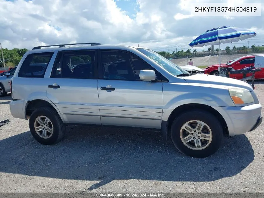 2HKYF18574H504819 2004 Honda Pilot Ex-L