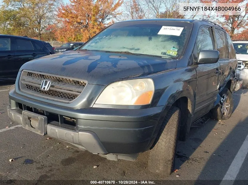 2004 Honda Pilot Ex VIN: 5FNYF184X4B004966 Lot: 40710670