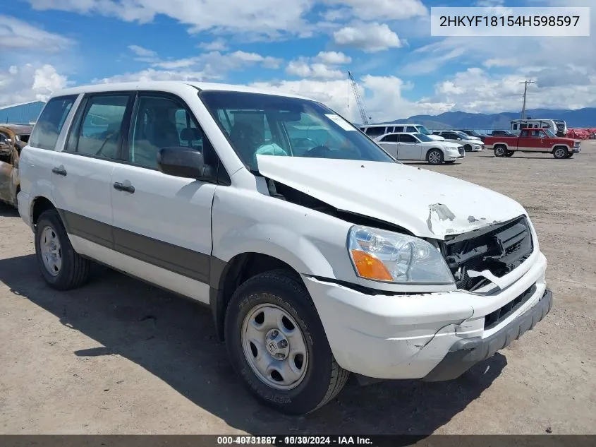 2004 Honda Pilot Lx VIN: 2HKYF18154H598597 Lot: 40731867