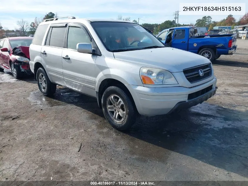 2004 Honda Pilot Ex-L VIN: 2HKYF18634H515163 Lot: 40786017