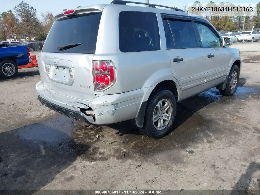 2004 Honda Pilot Ex-L VIN: 2HKYF18634H515163 Lot: 40786017