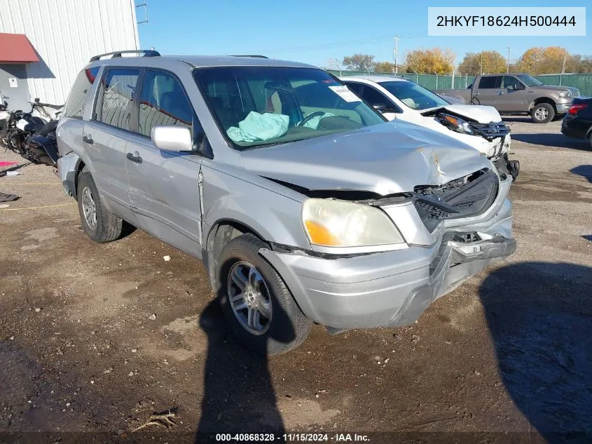 2004 Honda Pilot Ex-L VIN: 2HKYF18624H500444 Lot: 40868328