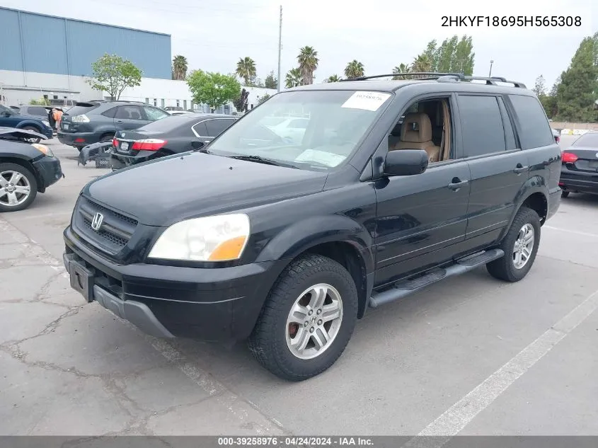 2005 Honda Pilot Ex-L VIN: 2HKYF18695H565308 Lot: 39258976