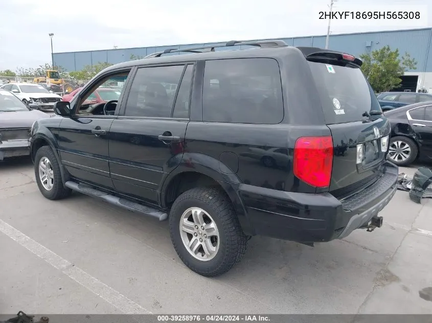 2005 Honda Pilot Ex-L VIN: 2HKYF18695H565308 Lot: 39258976