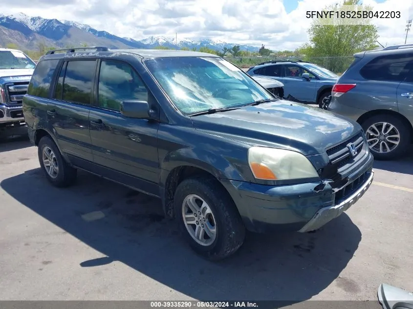 5FNYF18525B042203 2005 Honda Pilot Ex-L