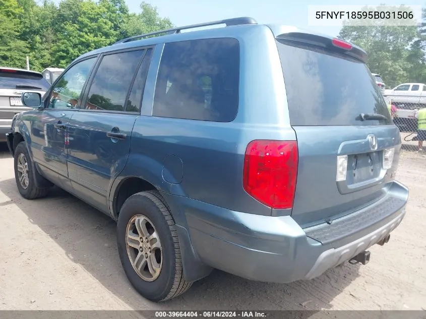 5FNYF18595B031506 2005 Honda Pilot Ex-L