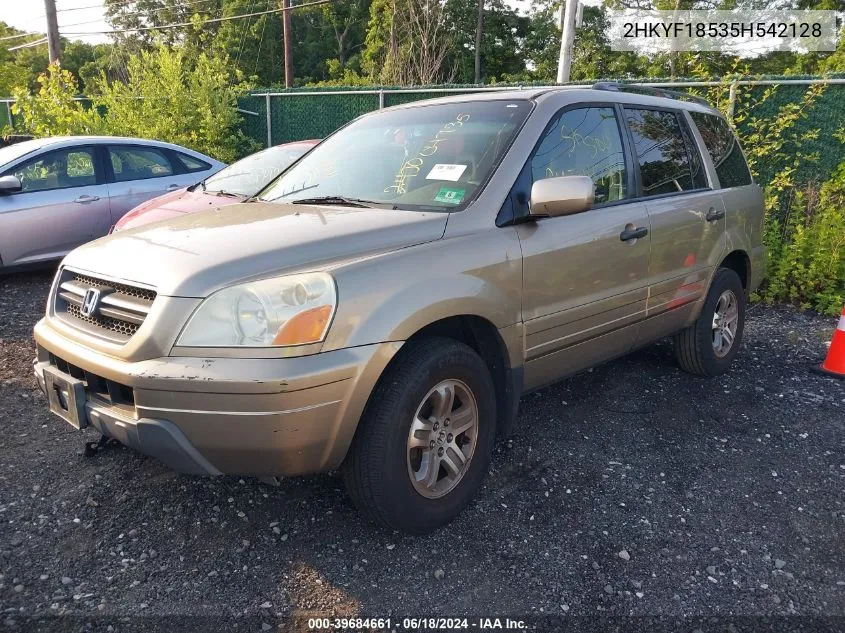 2005 Honda Pilot Ex-L VIN: 2HKYF18535H542128 Lot: 39684661