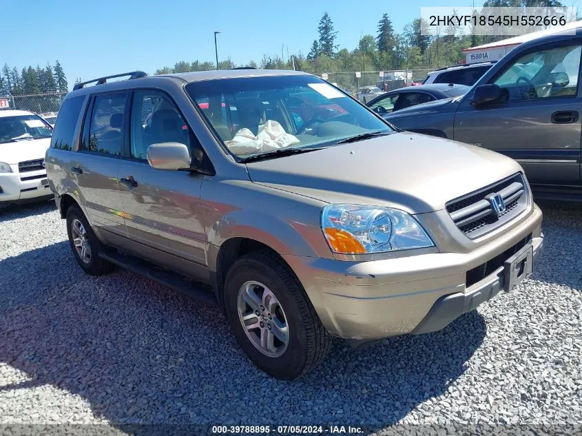 2005 Honda Pilot Ex-L VIN: 2HKYF18545H552666 Lot: 39788895