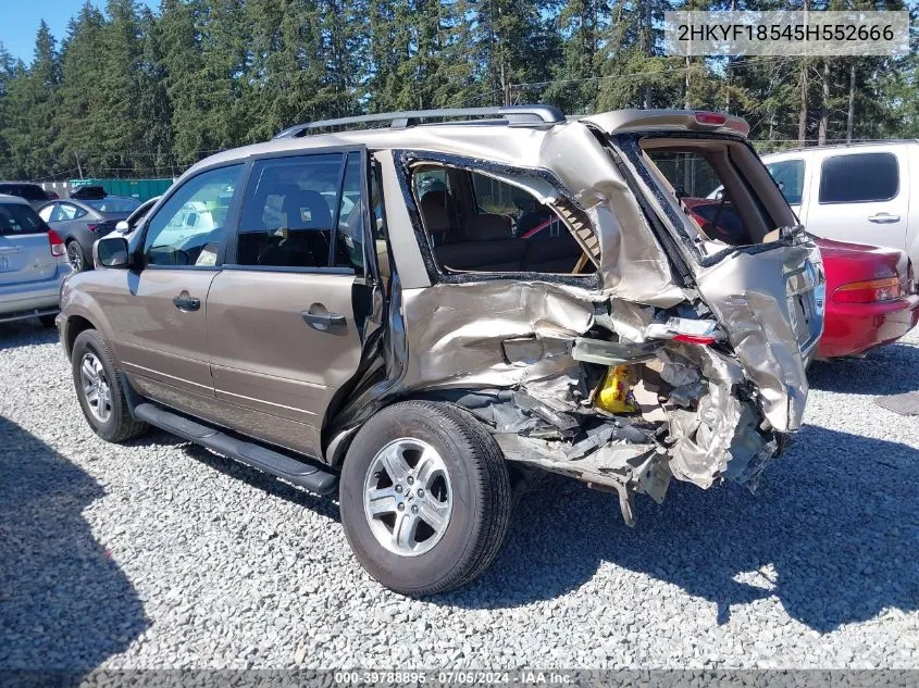 2005 Honda Pilot Ex-L VIN: 2HKYF18545H552666 Lot: 39788895