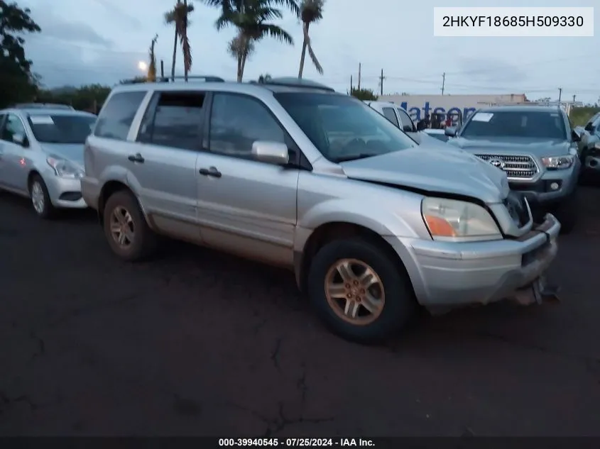 2005 Honda Pilot Ex-L VIN: 2HKYF18685H509330 Lot: 39940545