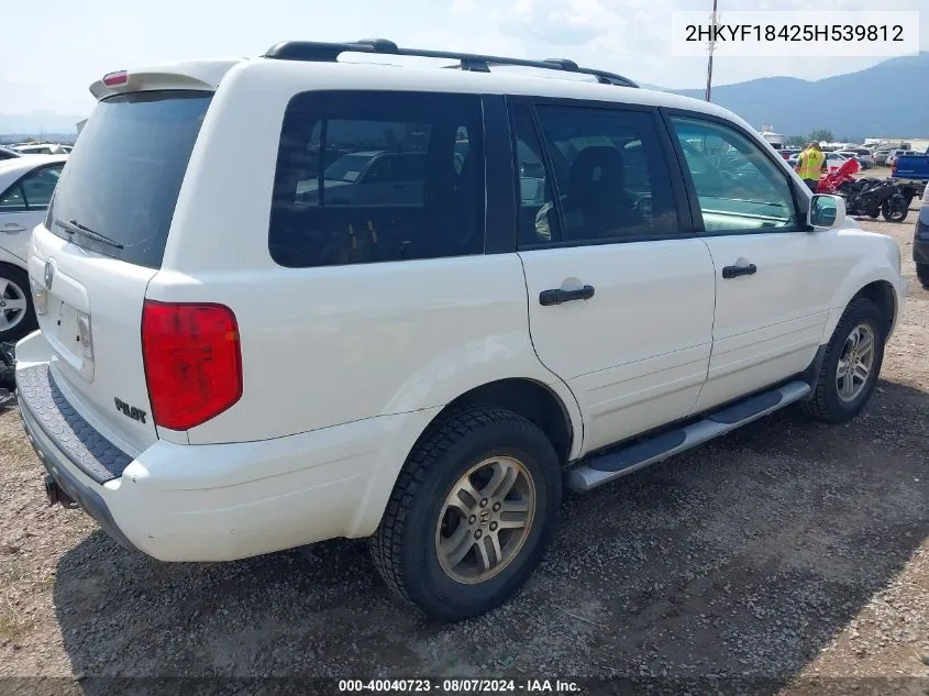 2005 Honda Pilot Ex VIN: 2HKYF18425H539812 Lot: 40040723